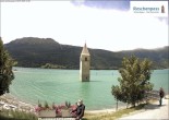 Archiv Foto Webcam Reschensee mit versunkenem Turm 13:00