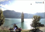 Archiv Foto Webcam Reschensee mit versunkenem Turm 17:00
