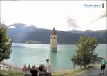 Archiv Foto Webcam Reschensee mit versunkenem Turm 15:00