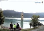 Archiv Foto Webcam Reschensee mit versunkenem Turm 19:00