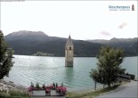 Archiv Foto Webcam Reschensee mit versunkenem Turm 15:00