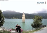 Archiv Foto Webcam Reschensee mit versunkenem Turm 17:00