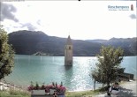 Archiv Foto Webcam Reschensee mit versunkenem Turm 17:00