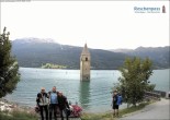 Archiv Foto Webcam Reschensee mit versunkenem Turm 13:00