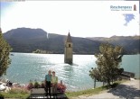 Archiv Foto Webcam Reschensee mit versunkenem Turm 15:00