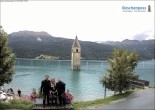 Archived image Webcam Lake Resia and the symbol of Venosta Valley 15:00