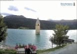 Archiv Foto Webcam Reschensee mit versunkenem Turm 19:00