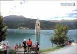 Archiv Foto Webcam Reschensee mit versunkenem Turm 11:00