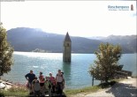 Archiv Foto Webcam Reschensee mit versunkenem Turm 15:00