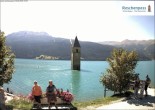 Archiv Foto Webcam Reschensee mit versunkenem Turm 15:00