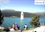 Archived image Webcam Lake Resia and the symbol of Venosta Valley 09:00