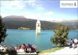 Archived image Webcam Lake Resia and the symbol of Venosta Valley 11:00