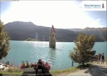 Archiv Foto Webcam Reschensee mit versunkenem Turm 15:00