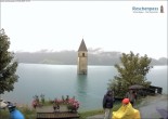 Archiv Foto Webcam Reschensee mit versunkenem Turm 09:00