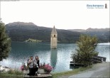 Archived image Webcam Lake Resia and the symbol of Venosta Valley 17:00