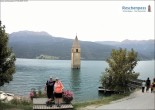 Archiv Foto Webcam Reschensee mit versunkenem Turm 15:00