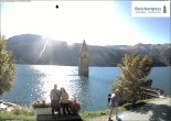 Archiv Foto Webcam Reschensee mit versunkenem Turm 15:00