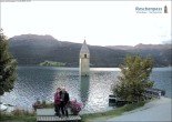 Archiv Foto Webcam Reschensee mit versunkenem Turm 19:00