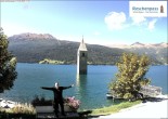 Archiv Foto Webcam Reschensee mit versunkenem Turm 11:00