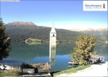 Archiv Foto Webcam Reschensee mit versunkenem Turm 11:00
