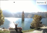 Archiv Foto Webcam Reschensee mit versunkenem Turm 15:00