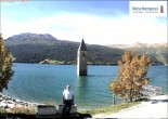 Archiv Foto Webcam Reschensee mit versunkenem Turm 13:00