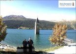 Archiv Foto Webcam Reschensee mit versunkenem Turm 11:00
