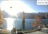 Archived image Webcam Lake Resia and the symbol of Venosta Valley 15:00