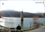 Archiv Foto Webcam Reschensee mit versunkenem Turm 13:00