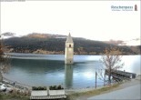Archiv Foto Webcam Reschensee mit versunkenem Turm 09:00
