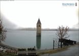 Archiv Foto Webcam Reschensee mit versunkenem Turm 15:00