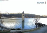 Archived image Webcam Lake Resia and the symbol of Venosta Valley 07:00