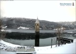 Archived image Webcam Lake Resia and the symbol of Venosta Valley 07:00