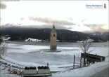 Archived image Webcam Lake Resia and the symbol of Venosta Valley 07:00