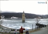 Archiv Foto Webcam Reschensee mit versunkenem Turm 15:00