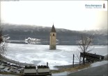 Archiv Foto Webcam Reschensee mit versunkenem Turm 09:00