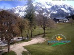 Archived image Webcam Ramsau am Dachstein: Golf course at the hotel Kobaldhof 09:00