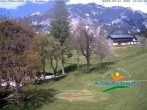 Archived image Webcam Ramsau am Dachstein: Golf course at the hotel Kobaldhof 13:00