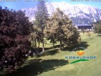 Archived image Webcam Ramsau am Dachstein: Golf course at the hotel Kobaldhof 15:00