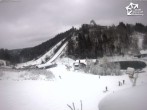 Archived image Webcam Winterberg: View to Ski Jumping Hill from Quick Jet 13:00