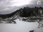 Archived image Webcam Winterberg: View to Ski Jumping Hill from Quick Jet 07:00