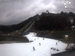 Archived image Webcam Winterberg: View to Ski Jumping Hill from Quick Jet 13:00