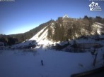 Archived image Webcam Winterberg: View to Ski Jumping Hill from Quick Jet 13:00