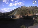 Archived image Webcam Winterberg: View to Ski Jumping Hill from Quick Jet 17:00