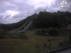 Archived image Webcam Winterberg: View to Ski Jumping Hill from Quick Jet 13:00