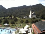 Archiv Foto Webcam Kreuth: Kirche und Freibad 13:00