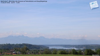 Bad Endorf - Blick über den Simssee auf Wendelstein