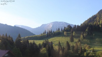 Oberstaufen - Blick Hochgrat vom Biohotel Schratt