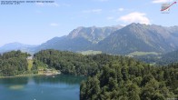 Oberstdorf: Blick von der Skiflugschanze zum Freibergsee